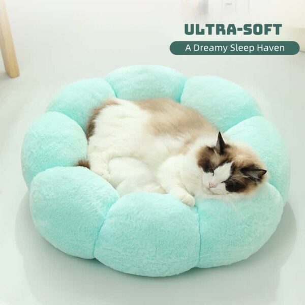 Fluffy Flower Cat Bed