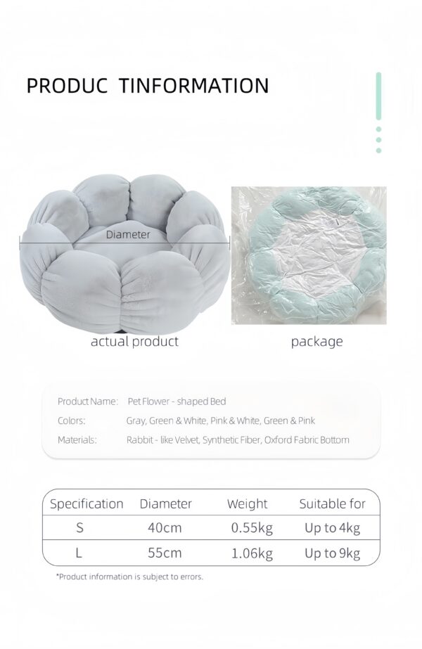 Fluffy Flower Cat Bed