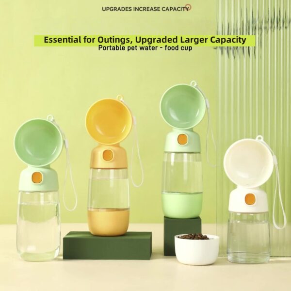 On-the-go Cup for Walking Pet Water Dispenser & Feeder
