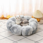 Colorful Long-Pile Plush Pet Nest in Petal Shape