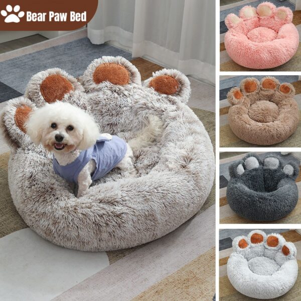 Cartoon Bear Paw Long - Plush Pet Bed