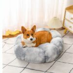 Colorful Long-Pile Plush Pet Nest in Petal Shape