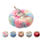 Colorful Long-Pile Plush Pet Nest in Petal Shape