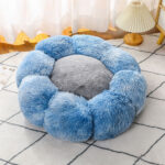 Colorful Long-Pile Plush Pet Nest in Petal Shape