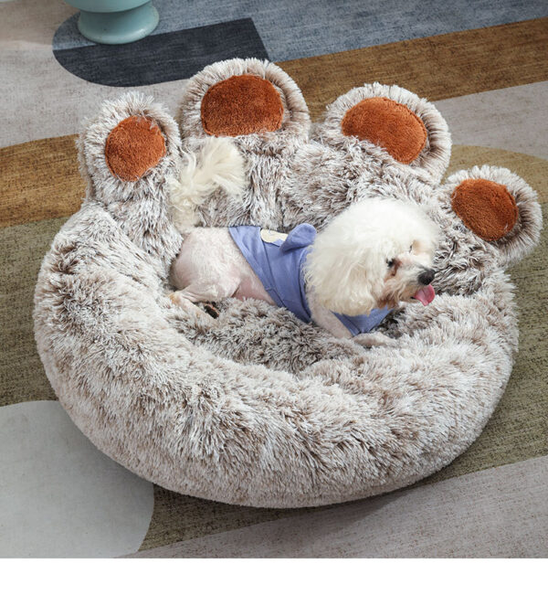 Cartoon Bear Paw Long - Plush Pet Bed