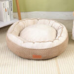 Embossed Hand - sewn Round Pet Bed