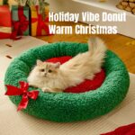 Winter Warm Christmas Cat Bed