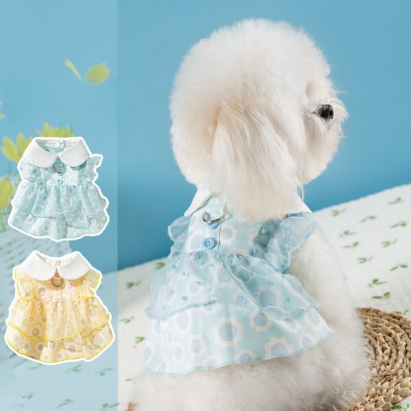 Princess-style Lace Trim Polka Dot Dress