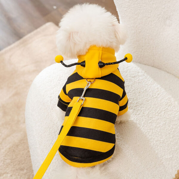 Autumn & Winter Cute Bee Dog Hoodie with Leash