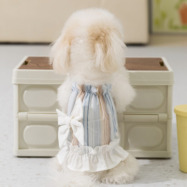 Striped Lady Bow Strap Dress