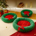 Winter Warm Christmas Cat Bed