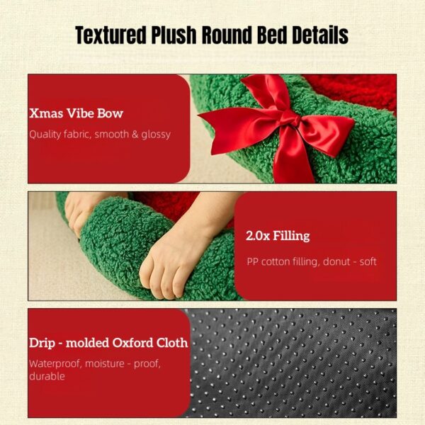 Winter Warm Christmas Cat Bed