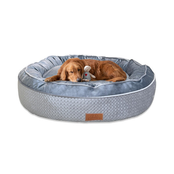 Embossed Hand - sewn Round Pet Bed