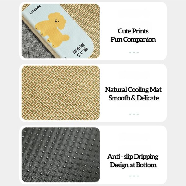 Pet Cooling Mat Anti - Bite Rattan