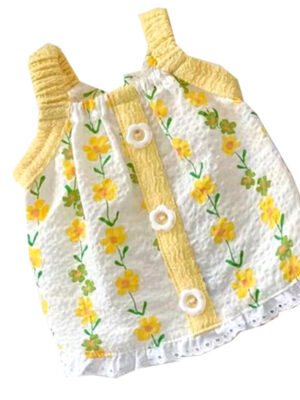 Floral Button Strap Vest
