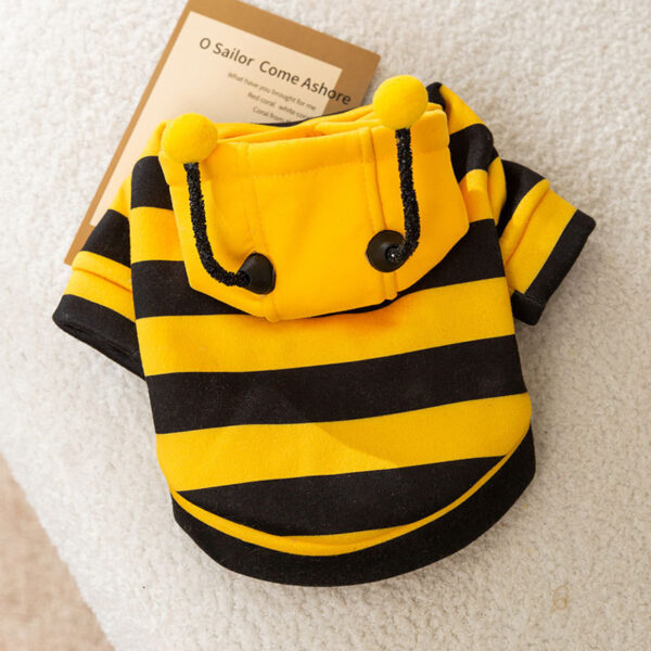 Autumn & Winter Cute Bee Dog Hoodie with Leash