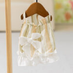 Striped Lady Bow Strap Dress