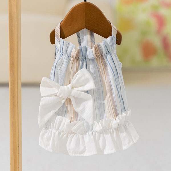 Striped Lady Bow Strap Dress