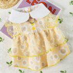 Princess-style Lace Trim Polka Dot Dress